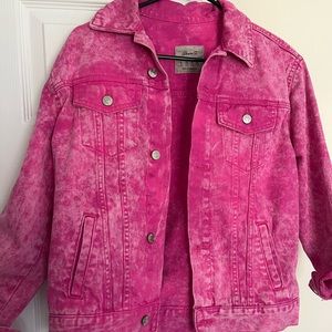 Pink denim jacket